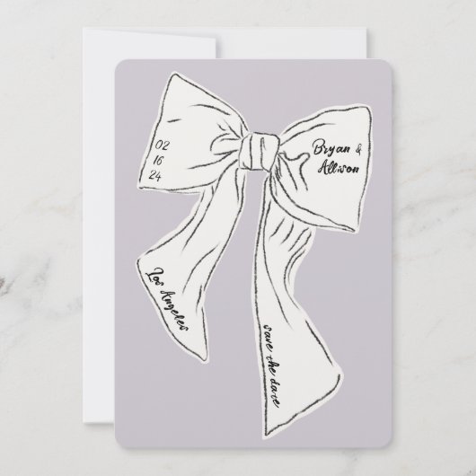 Lavendelboog sparen de datum bruiloft kaart (Voorkant)