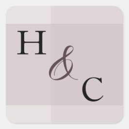 Lavendelgrijze Neutrale Minimalistische Trouwstick Vierkante Sticker