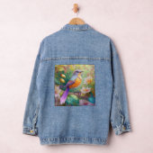 Lavendelkop Sinaasappel Breasted Fantasy Bird Denim Jacket (Hangar)