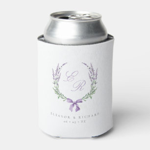 Lavendelkrans & strik monogram bruiloft blikjeskoeler