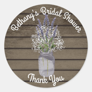 Lavendelkruik met Baby's Breath Ronde Sticker