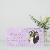 Lavendelkrullen Bedankt Trouwfoto Kaarten (Staand voorkant)