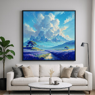 Lavendelpad - schilderachtige landschapskunst poster