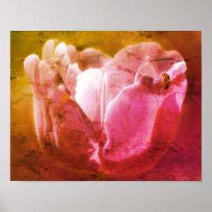 Lavendeltulp met kleine bijengestoorde kunst poster