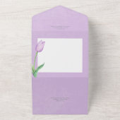 Lavendeltulp Solo Paarse moderne QR-code All In One Uitnodiging (Buitenkant)