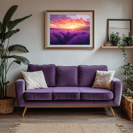 Lavendelveld in de Provence Imitatie Canvas Print