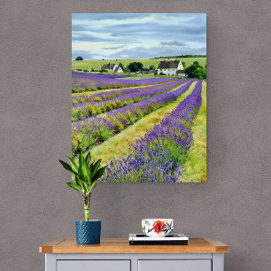Lavendelveld & Natuur Kunst Canvas Afdruk