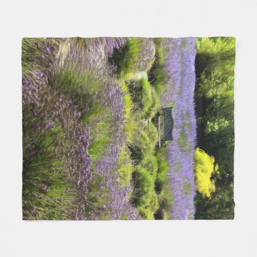 Lavendelvelden in Sequim Fleece Deken (Voorkant (Horizontaal))
