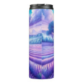 Lavendelvelden, Paarse droom, serene lucht. Thermosbeker (Achterkant)