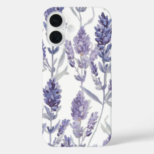 Lavendelvelden   Paarse Waterverf Bloem Patroon iPhone 16 Hoesje