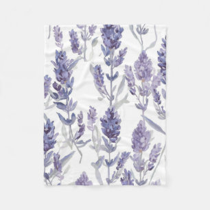Lavendelvelden Paarse Waterverf Bloempatroon Fleece Deken