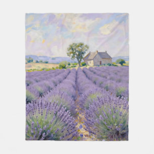 Lavendelvelden Provence Cottage Impressionist Fleece Deken
