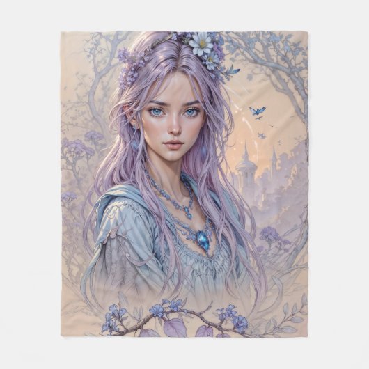 lavendelverrukking fleece deken (Voorkant)