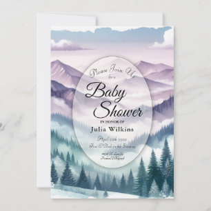 Lavendelvorst in de Alpiene Mist Baby Shower Kaart