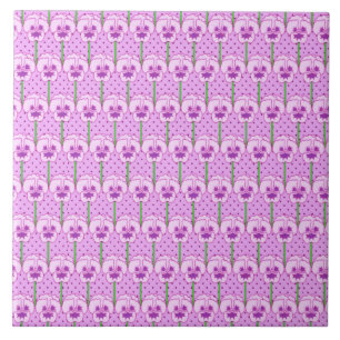Lavendepansies - patroon met omhulling tegeltje