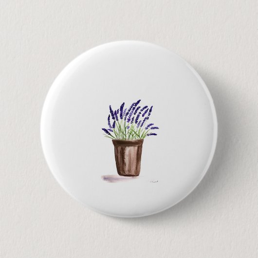 Lavendepotbloem Ronde Button 5,7 Cm (Voorkant)