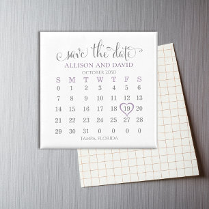 Lavender 5 de Kalender van Rijen sparen de DatumWe Magneet