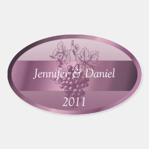 Lavender - Aangepaste wijnlabels Ovale Sticker