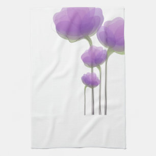 Lavender Abstracte Flowers Kitchen Towel Theedoek