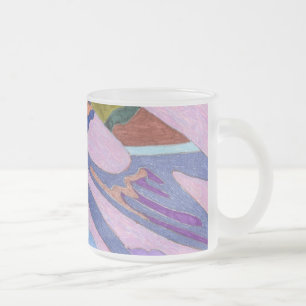 "Lavender" Abstracte kunst Matglas Koffiemok