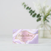 Lavender Agate Faux Pearlescent Foil carte de visi (Debout devant)