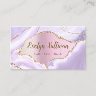 Lavender Agate Faux Pearlescent Foil carte de visi