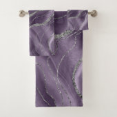 Lavender Agate Silver Glitter Glam #1 Bad Handdoek (Insitu)