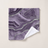 Lavender Agate Silver Glitter Glam #1  Bad Handdoek (Wasdoekje)
