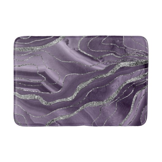 Lavender Agate Silver Glitter Glam #1  Badmat (Voorkant)
