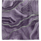 Lavender Agate Silver Glitter Glam #1 Douchegordijn (Voorkant)