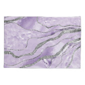 Lavender Agate Silver Glitter Glam #1 Kussensloop (Achterkant)