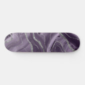 Lavender Agate Silver Glitter Glam #1 Skateboard (Horizontaal)