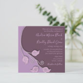 Lavender and Eggplant Paars Vine Wedding Kaart (Staand voorkant)