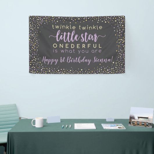 Lavender and Gold Twinkle Star Spandoek (Beurs)