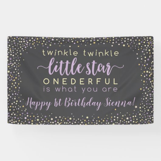 Lavender and Gold Twinkle Star Spandoek (Horizontaal)