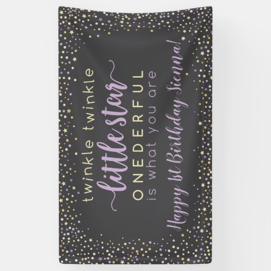 Lavender and Gold Twinkle Star Spandoek (Verticaal)