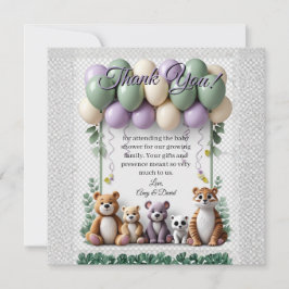 Lavender and Green Baby Shower Flat Thank You Card Bedankkaart
