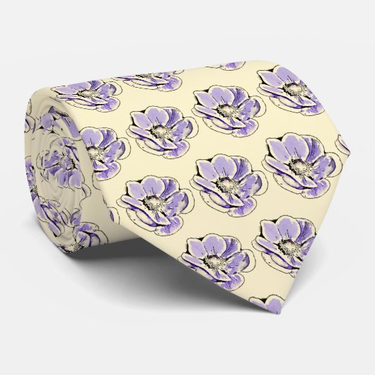 Lavender Anemone Stropdas (Opgerold)