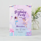 Lavender Anniversaire Carte D'Invitation De Fête P (Debout devant)