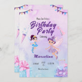 Lavender Anniversaire Carte D'Invitation De Fête P (Devant / Derrière)