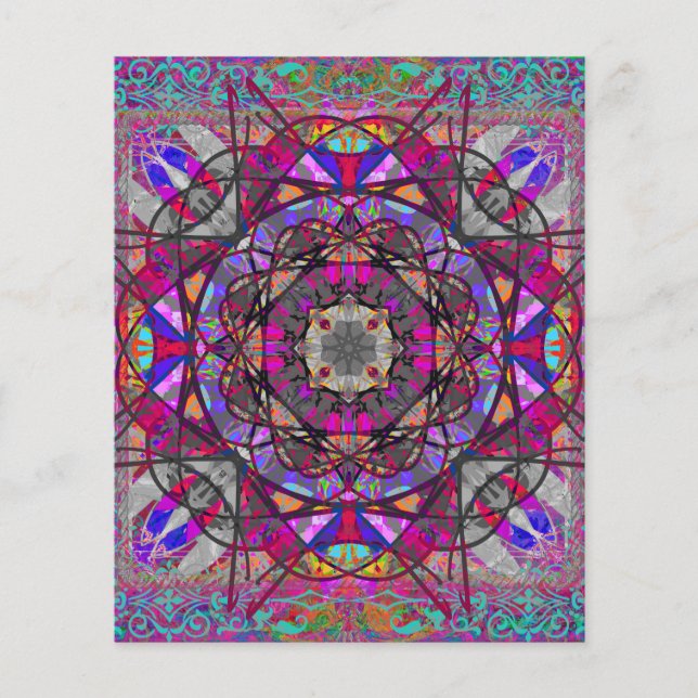 Lavender Aqua Boho Mandala Scrapbook Papier (Devant)
