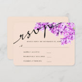 Lavender Aquarelle Fleurs Mariage RSVP Moderne (Devant / Derrière)