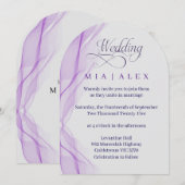 Lavender Arch Elegant Wedding Invitation Kaart (Voorkant / Achterkant)