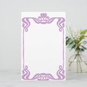 Lavender Art Nouveau Border Briefpapier (Staand voorkant)