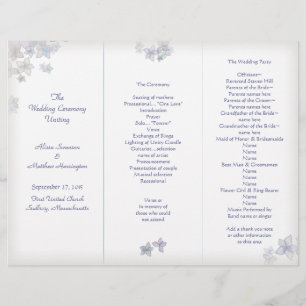 Lavender Art Tri-Fold Wedding Programme Modèle
