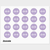 Lavender ask me volunteer stickers (Vel)