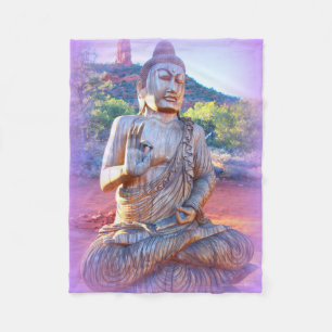 lavender aura buddha fleece deken
