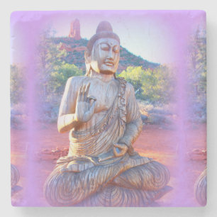 lavender aura buddha stenen onderzetter