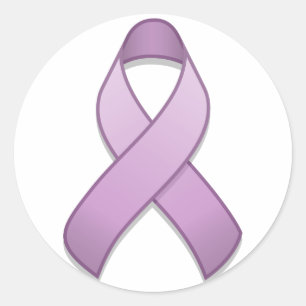 Lavender Awareness Ribbon Round Sticker