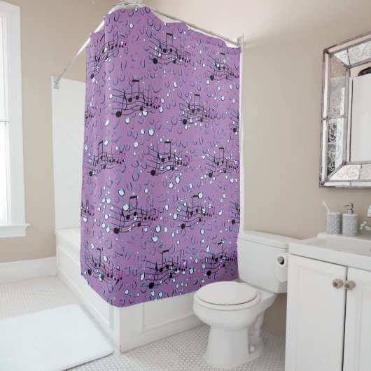 Lavender Bath - Music Fun Shower Curtain Douchegordijn (In situ)